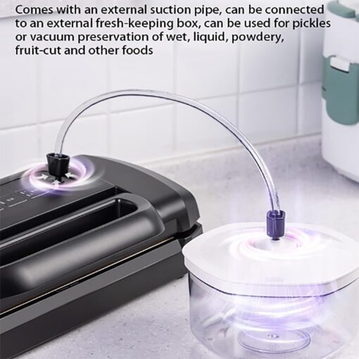 Vacuum Sealer Machine, 85Kpa Automatic Food Vacuum Sealer, Dry Moist Food Modes with Led Indicator Lights, Intelligent Touch Control, Automatic Sealing and Multi-function Buttons, For Home, Kitchen - Image 6
