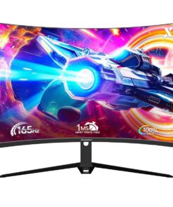 XGaming 34 Inch Curved Monitor, Ultra Wide QHD 1440p Gaming Screen 180Hz, 100% sRGB, 1MS, FreeSync, HDMI DP Computer Display Built-in Speakers, 1500R WQHD 3440x1440 with Back RGB Lights