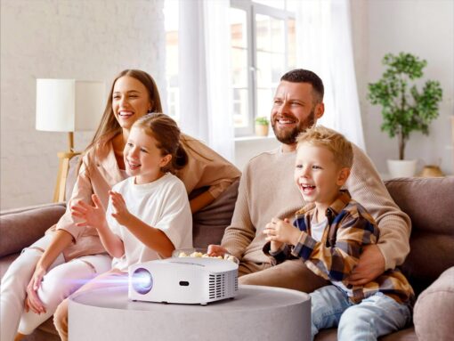 GooDee 4K WiFi Bluetooth Projector - Smart 1080P Projector, Movie Projector, Netflix/Amazn Prime Video Certified, Video Projector For Home Theater Dolby Audio Zoom Portable Projector TV Stick PPT - Image 2