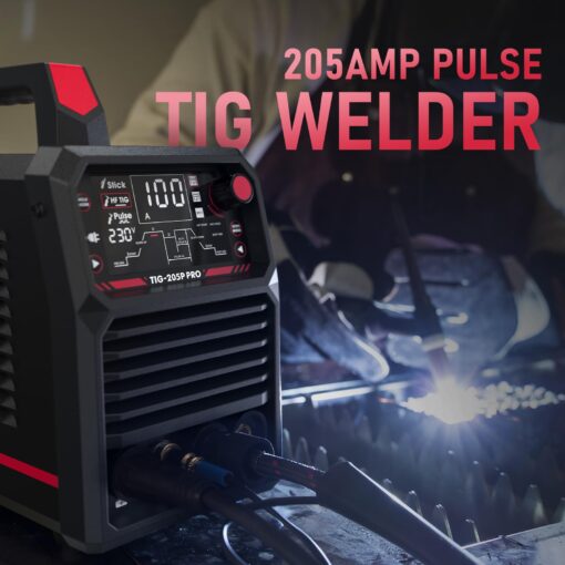 YESWELDER TIG Welder With Pulse 205Amp Large LED Display, STICK/DC TIG/PULSE TIG 3 In 1, 110&220V Dual Voltage TIG Welding Machine TIG-205P - Image 2