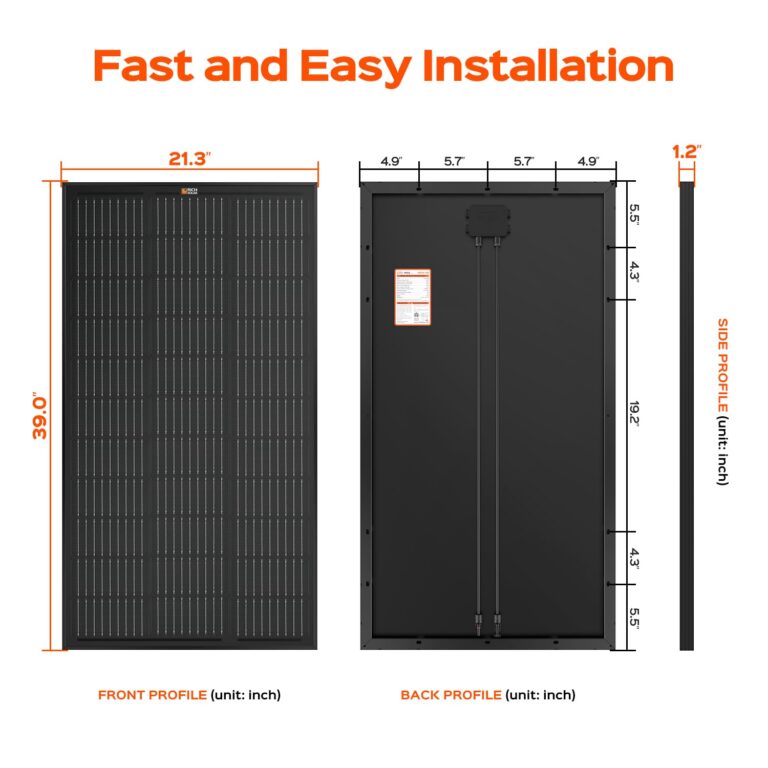 RICH SOLAR 200 Watt 12 Volt Monocrystalline Solar Panel 2 Pack of 9BB Cell 100W High Efficiency Solar Module Charge Battery for RV Trailer Camper Marine Off Grid All Black - Image 7