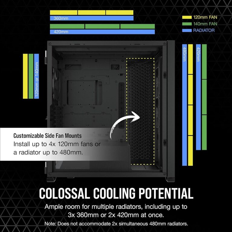 CORSAIR 7000D AIRFLOW Full-Tower ATX PC Case – High-Airflow Front Panel – Spacious Interior – Easy Cable Management – 3x 140mm AirGuide Fans with PWM Repeater Included – Black - Image 9