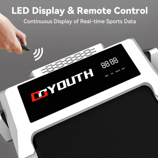 GOYOUTH Incline Mini Walking Pad Portable Under Desk Treadmill with Remote Control, LED Display, Compact Walking Machine for Home & Office, 12 HIIT Programs, Installation-Free, 265 lbs Capacity - Image 2