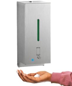 BOBRICK 2013 Stainless Steel Automatic Wall-Mounted Foam Soap Dispenser, Satin Finish, 27-FL oz. 4-1/4” W, 10-17/32” H, 4-7/32” D