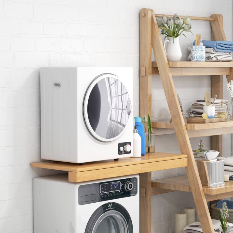 HOMCOM Portable Clothes Dryer, 120V 850W Compact Laundry Dryer with 1.5 cu.ft Stainless Steel Tub and 4 Drying Modes, 9 lbs Front Load Electric Dryer for Apartments Dorms RVs, White - Image 9