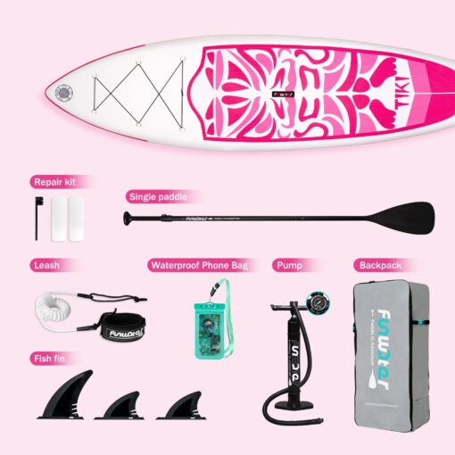 FunWater Inflatable 10'6×33"×6" Ultra-Light SUP for All Skill Levels Everything Included with Stand Up Paddle Board, Adj Paddle, Pump, ISUP Travel Backpack, Leash, Waterproof Bag - Image 6
