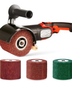 Burnishing Polishing Machine, ZFE 1200W 110V Burnishing Polishing Machine Polisher/Sander Set with 4PCS Non-woven Burnishing Wheels (80# 120# 240# 360#) for Metal and Stainless Steel Polishing