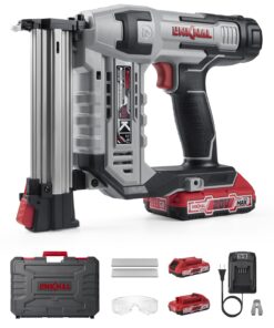 Electric Nail Gun, LINKNAL Cordless Brad Nailer Battery Powered,18 Gauge, 2×20V MAX Li-ion Batteries, Charger and 1000 Nails Included (L820-BN)