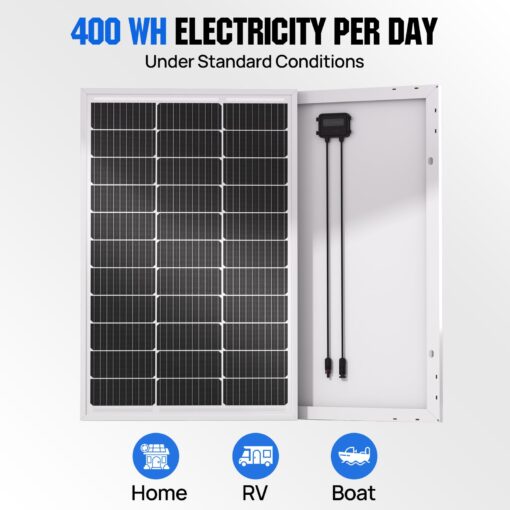 ECO-WORTHY 2pcs 100 Watt Solar Panels Monocrystalline Solar Panel for 12V/24V Battery RV Marine Boat and Other Off-Grid Applications, 2-Pack 100W - Image 9