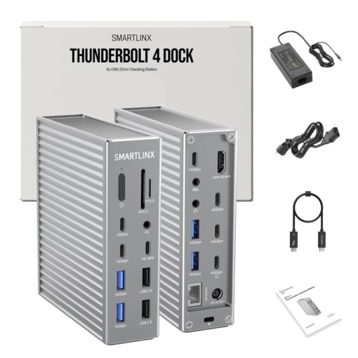 Thunderbolt 4 Dock - Dual Monitor 21 Ports USB C Docking Station with 1 HDMI+PD 20W+9 USB C/A +Ethernet+Audio- 40Gbps, 150W Charging, 8K/4K Displays - for MacBook/Dell/HP/Lenovo ThinkPad/Surface