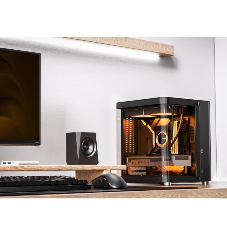 JONSBO TK-1 Black Micro ATX Mini Tower Computer CASE, Hyperboloid Glass Design, Separated Cabinet Structure, Al Alloy Shell Matx Desktop PC Case, Support ATX Power supply/240 AIO, Black - Image 6