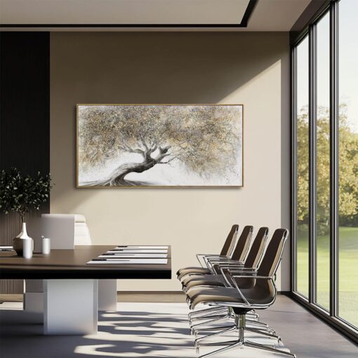 Tree Pictures Wall Decor Gold Canvas Paintings Plant Pictures Wall Art 24"x48" Landscape Decorative Prints for Bedroom Office - Image 5