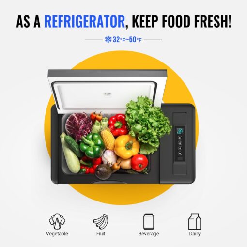 BougeRV 12 Volt Refrigerator 12V Car Fridge 23 Quart Portable Freezer Compressor Cooler 12/24V DC 110~240V AC for Truck Van RV SUV Boat Travel Camping Road Trips Tailgating -7℉~50℉ (Black) - Image 5