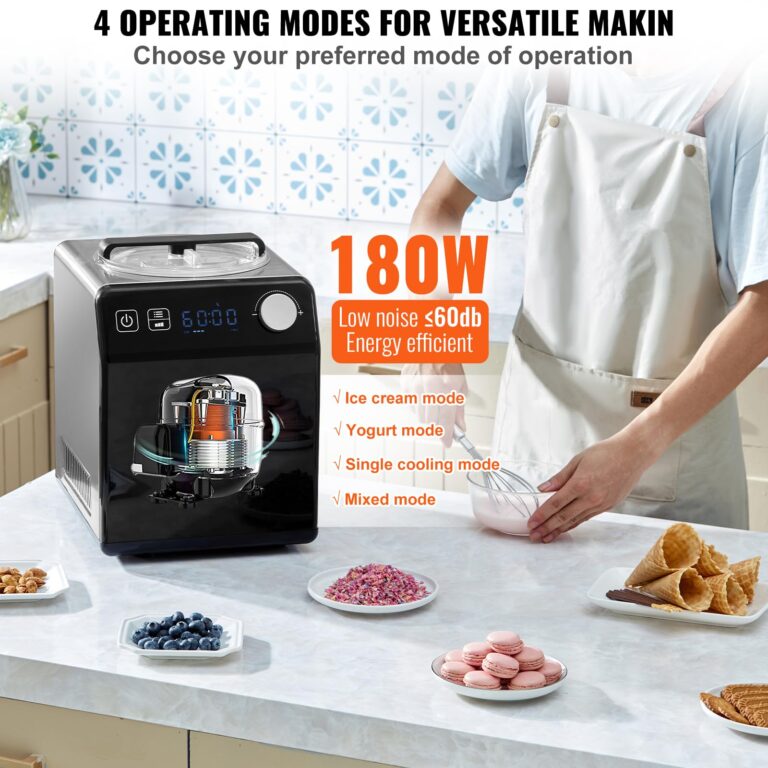 VEVOR Upright Automatic Ice Cream Maker with Built-in Compressor, 2 Quart No Pre-freezing Fruit Yogurt Machine, Stainless Steel Electric Sorbet Maker, 4 Modes Gelato Maker with Digital Display & Timer - Image 8