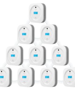 AEGISLINK Interlinked Smoke Carbon Monoxide Detector Combo, Smoke and CO Detector Battery Powered, Wireless Interconnected Smoke and CO Alarm, Digital Display, SC-RF200, 10-Pack