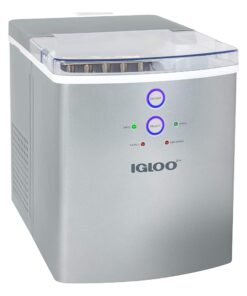 Igloo ICEB33SL Large-Capacity Automatic Portable Electric Countertop Ice Maker Machine, 33 Pounds in 24 Hours, 9 Ice Cubes Ready in 7 minutes, With Ice Scoop and Basket, Perfect for Water Bottles