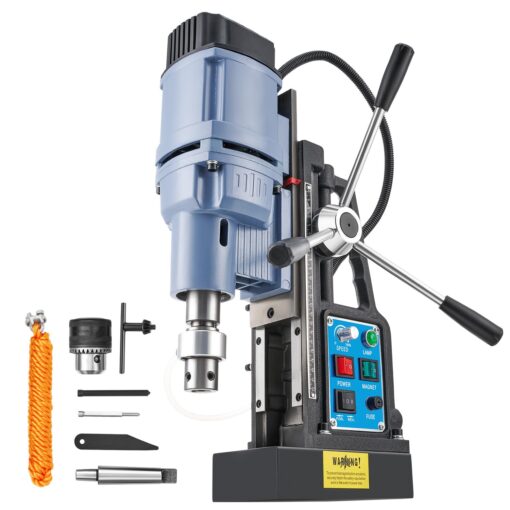 ZELCAN 1550W Mag Drill Press with 2" Dia. 3125 lbf/13900N Mag Force, 650 rpm Power Magnetic Drill with Stepless Speed & Reversible Direction for Metal Surface