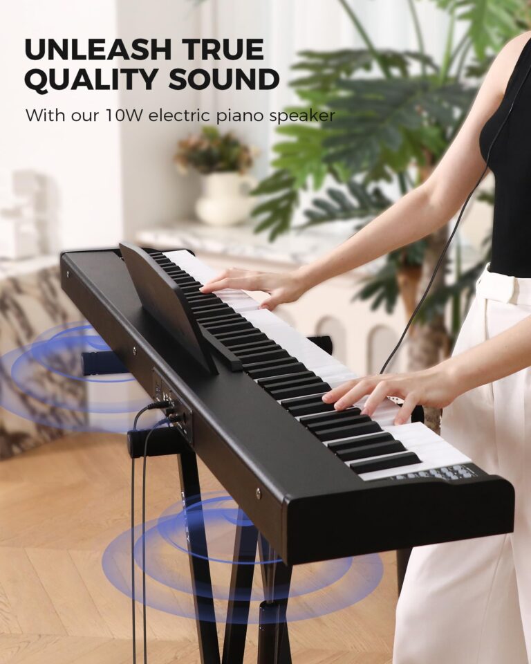Fesley Weighted Piano Keyboard 88 Keys: Full Size Electric Keyboard Piano for Beginners, Portable 88 Key Keyboard with Daul Speaker,Sustain Pedal,Power Adapter,Support Bluetooth,USB MIDI,FEP300,Black - Image 2
