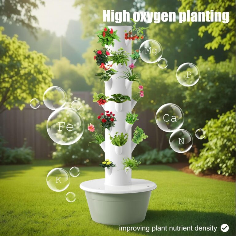 vhdurike Vertical Hydroponics Garden Tower, Automatic Water Hydroponic Tower, Vertical Garden Kit, Indoor Gardening System for Green Vegetables and Fruits,5 Layers - Image 4