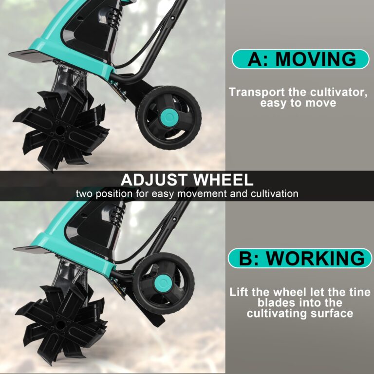 IncwBo Tiller Cultivator 17 inch 15 Amp 6 Steel Tines Tillers for Gardening Electric Rototiller for Garden Yard - Image 7