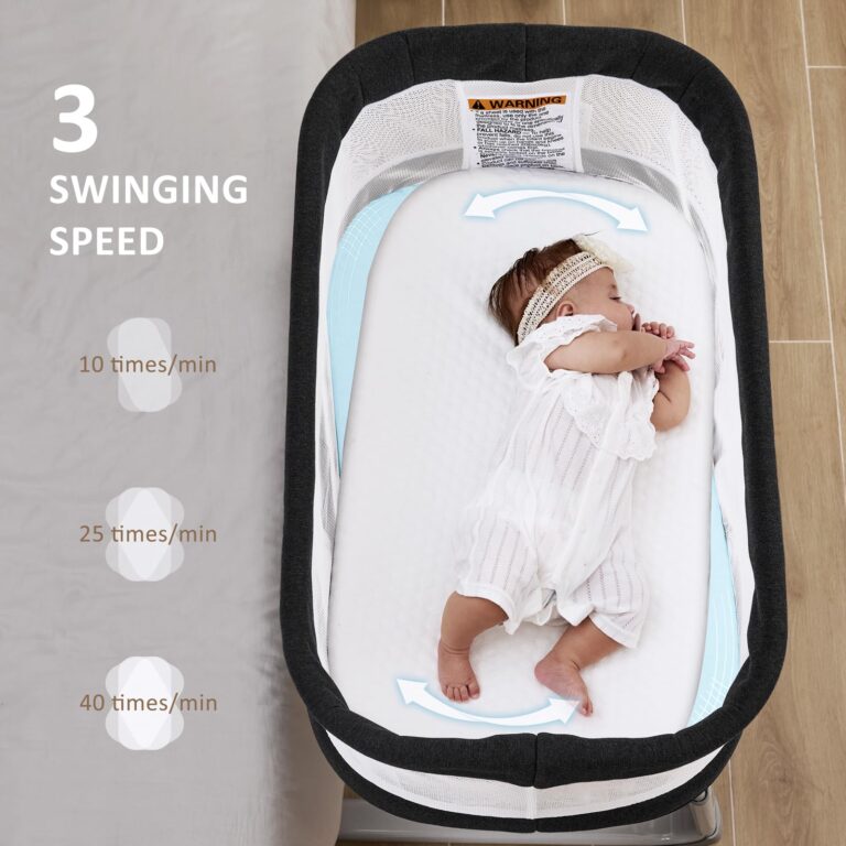 GAIVE Electric Bassinet Baby Bassinets Bedside Sleeper, Auto Rocking Bassinet with Comfy Mattress for Newborn, Portable Bassinets Crib for Infant, Adjustable Height, Breathable Mesh - Image 7