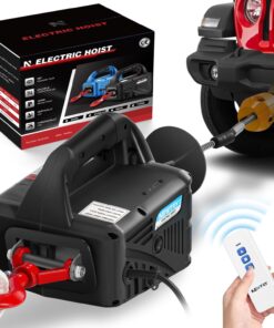 NEWTRY 3 in 1 Electric Hoist Winch 1,100lb Wireless Remote Control, Cable Remote Control, 110/120 Volt Portable Power Electric Hoist, Vertically & Horizontally, Lift 16ft/min