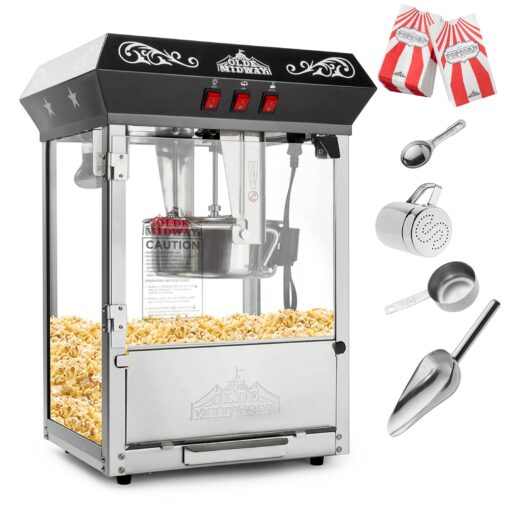 Olde Midway Bar Style Popcorn Machine Maker Popper with 8-Ounce Kettle - Black - Image 9