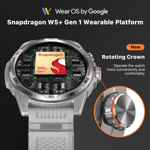 Ticwatch Atlas Smartwatch for Men Android Wear OS Smart Watch Outdoor 90 Hrs Battery 110+ Workout Modes Heat Map Fall Detection Health Fitness Tracker 5ATM GPS Compass Android Compatible Only - Image 5