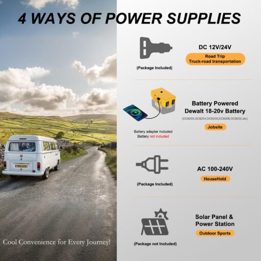 T-SUNiceM 12 Volt Car Fridge, 28 Quart Electric Cooler Dual Zone, Car Refrigerator -4℉~68℉ 12/24V DC & 100-240V AC App Control for Dewalt 18-20V Battery Truck Van RV Camper Travel Camping Road Trips - Image 9