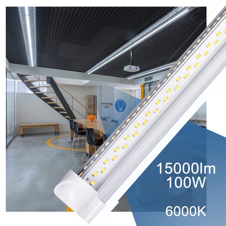 ONLYLUX 8Ft LED Shop Light Fixture - 8 Foot 100W 15000LM 6500K, Linkable with Plug LED Lights for Garage,V Shape, 96" T8 LED Tube Light, Hight Output,Pack of 10 - Image 6