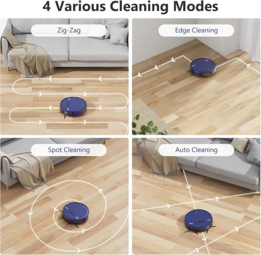 Robot Vacuum and Mop Combo, WiFi/App/Voice, Robotic Vacuum Cleaner with Schedule, 2 in 1 Mopping Robot Vacuum with Water Tank and Dustbin, Self-Charging, Slim, Ideal for Hard Floor, Pet Hair, Carpet - Image 6