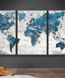 Wall Decor Living Room Motivational Framed Wall Art Large Office Decor for Wall Home Decorations for Bedroom Blue Grey Paintings Dining Room Pictures