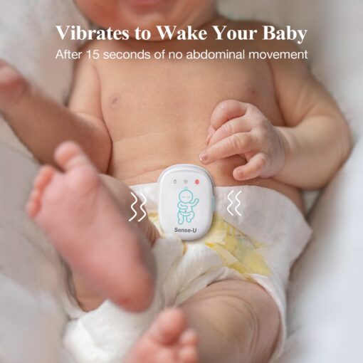 Sense-U Smart Baby Monitor Pro(Long Range) with Arousal Vibration, Audible & App Alerts Anywhere: Tracks Abdominal Movement, Rollover, Sleeping Position, Feeling Temperature, Wearable Sleep Monitor - Image 7
