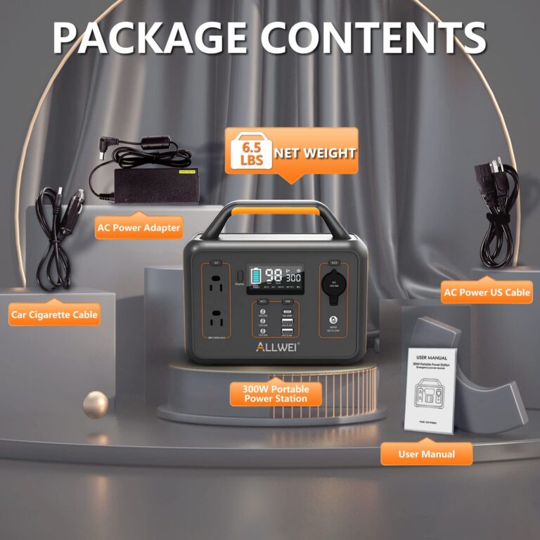 ALLWEI Portable Power Station 300W(Surge 600W), 280Wh Solar Generator with 110V Pure Sine Wave AC Outlet, 78000mAh Backup Lithium Battery Generator for CPAP Outdoor RV Camping Emergency Home Use - Image 2