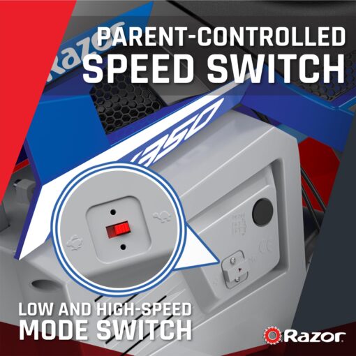 Razor MX350 Dirt Rocket Electric Motocross Off-Road Bike for Age 13+, Up to 30 Minutes Continuous Ride Time, 12" Air-Filled Tires, Hand-Operated Rear Brake, Twist Grip Throttle, Chain-Driven Motor - Image 7