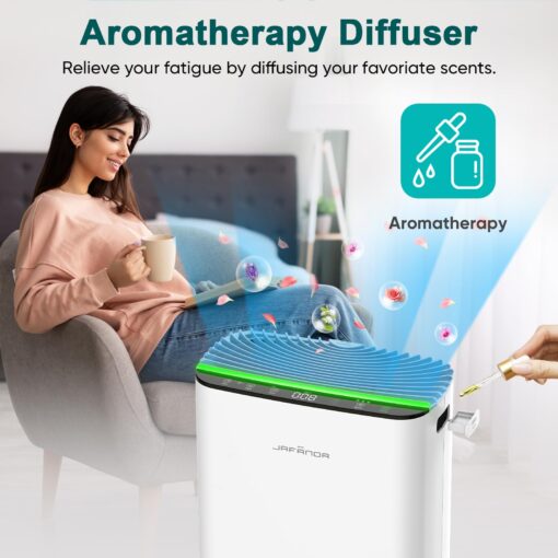Jafända HEPA Air Purifier for Bedroom, Allergen Air Cleaners for Home Large Room up to 1226ft², Mold Air Purifiers for Home, True HEPA Air Filter Removes 99.97% Pet Dander/Hair, Pollen Dust Smoke&VOCs - Image 6