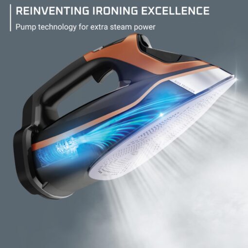 Rowenta Iron, Steam Force Pro Steam Iron for Clothes 1850 watts, 5 presets Smart Screen, Stainless Steel Soleplate, High-Efficiency Handheld Ironing, Black Copper, DW9580 - Image 7