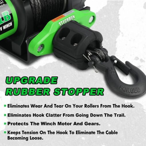 STEGODON 4500 Winch 12V Electric ATV/UTV Winch with Synthetic Rope,2pcs Wireless Remote and Winch Stopper for Towing Jeep Off-Road SUV Truck Car Trailer Boat - Image 6