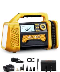 AstroAI TC3 Air Compressor Portable Tire Inflator Offroad Air Compressor for Truck 150PSI with Digital Display Air Pump for Car Heavy Duty for 4x4 Vehicle, RV, SUV, Car Accessories Yellow