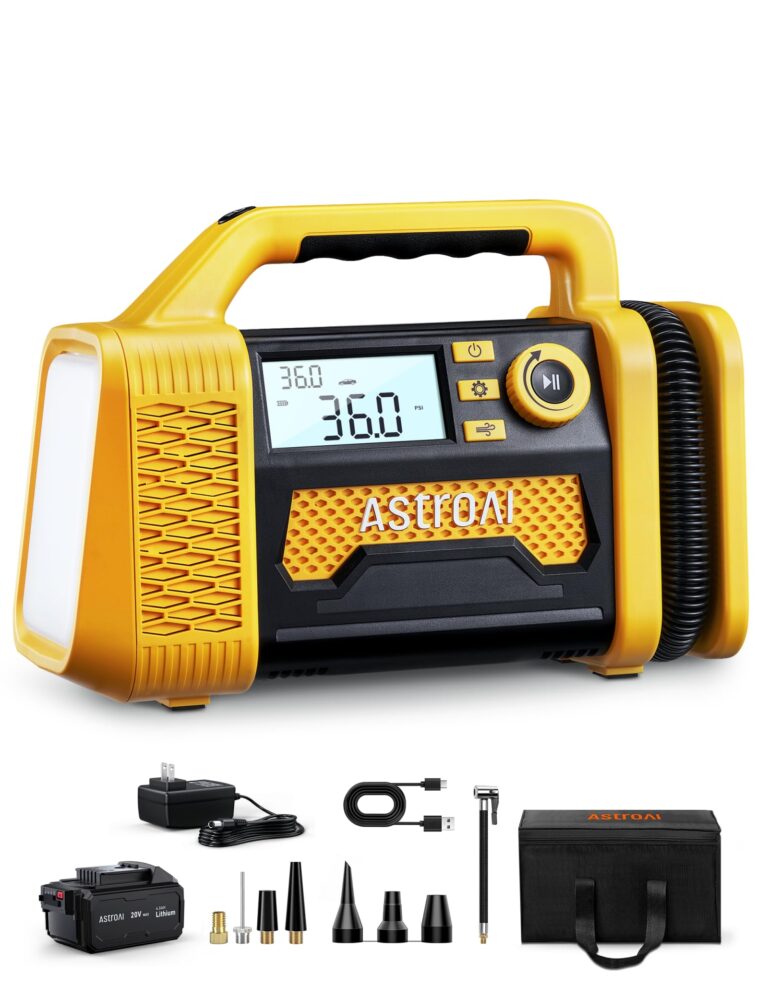 AstroAI TC3 Air Compressor Portable Tire Inflator Offroad Air Compressor for Truck 150PSI with Digital Display Air Pump for Car Heavy Duty for 4x4 Vehicle, RV, SUV, Car Accessories Yellow