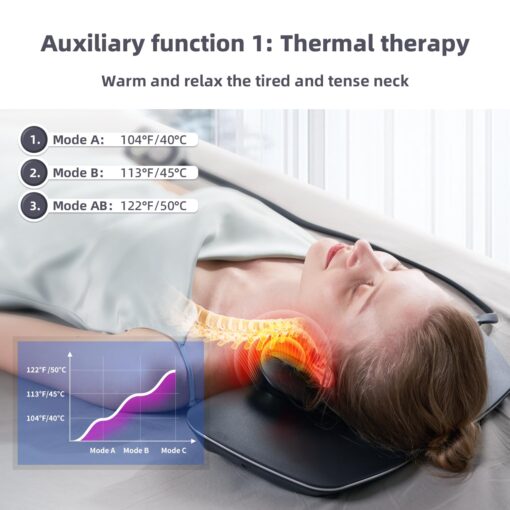 Twinklepoch Neck Stretcher for Dynamic Lifting and Exercising Cervical, Neck Massager of 3 Modes Electrotherapy and Relaxing Hot Compress, 104 to 122℉(40 to 50℃) - Image 6