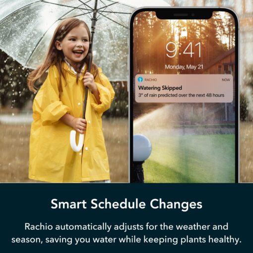Rachio 3: 8 Zone Smart Sprinkler Controller (Simple Automated Scheduling + Local Weather Intelligence. Save Water w/ Rain, Freeze & Wind Skip), App Enabled, Works w/ Alexa, Fast & Easy Install - Image 5