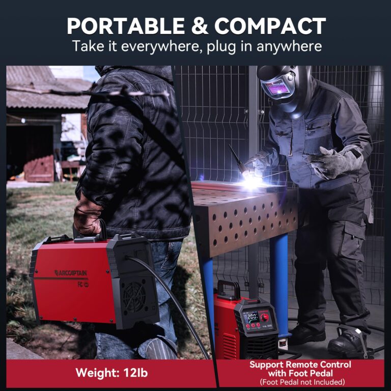 ARCCAPTAIN TIG Welder 200A, High Frequency 110v/220v Dual Voltage TIG/Stick/Arc 2 in 1 Welder LED Digital Display Welding Machine with 2T/4T Function and Tungsten Electrode - Image 5