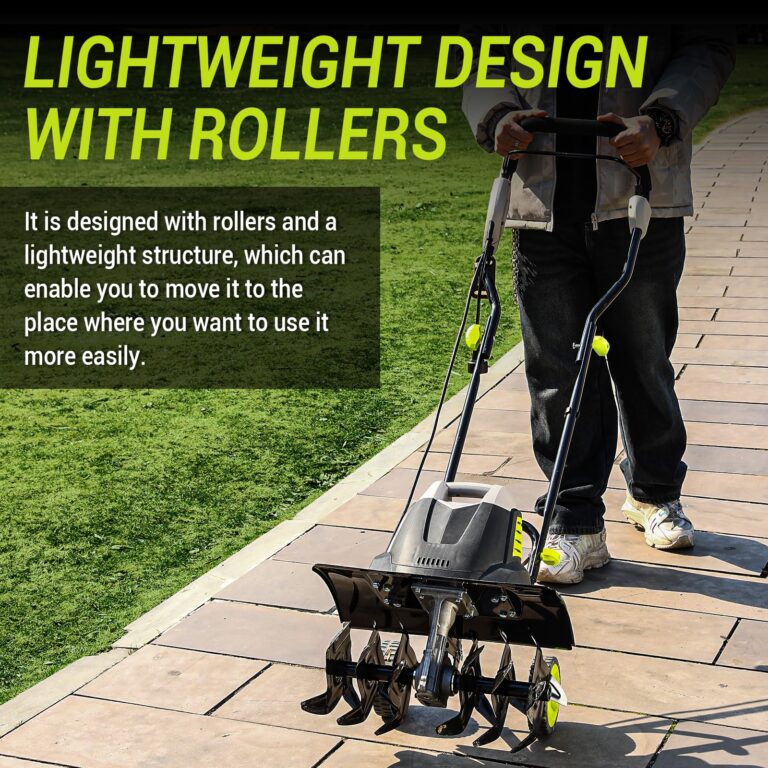 Electric Tiller 12 Amp Rototiller：Powerful Garden Tiller with 6 Steel Tines Tiller, Hand Tiller with 17.7 inch Tilling Width 8'' Tilling Depth for Gardening, Cultivator for Lawn - Image 4