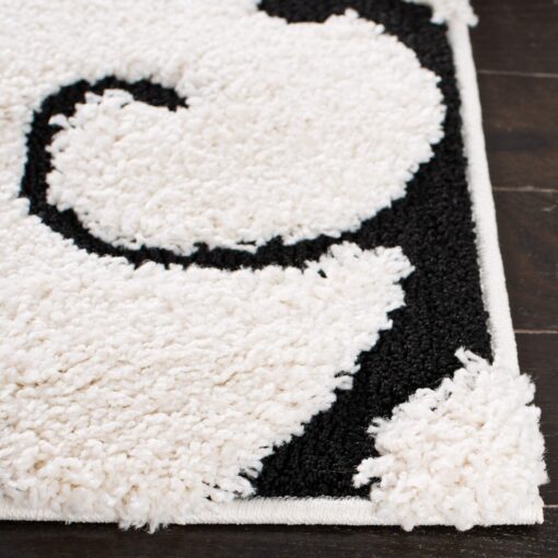 SAFAVIEH Florida Shag Collection Area Rug - 6' x 9', Ivory & Black, Scroll Design, Non-Shedding & Easy Care, 1.2-inch Thick Ideal for High Traffic Areas in Living Room, Bedroom (SG455-1290) - Image 5