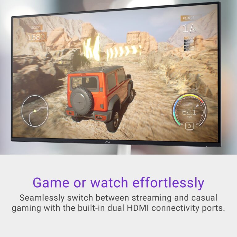 Dell S2725HS 27 Inch Monitor, FHD (1920x1080) Display, 100Hz Refresh Rate, 1500:1 Contrast Ratio, TÜV Rheinland Eye Comfort 4 Star, Integrated 2x5W Speaker, Height/Tilt/Swivel/Pivot- Ash White Color - Image 6