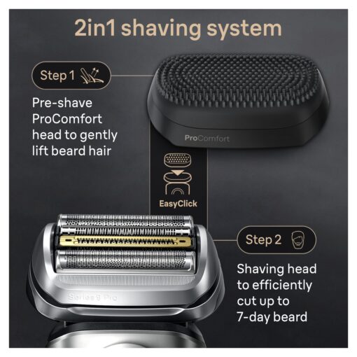 Braun Series 9 PRO+ Electric Razor for Men, 5 Pro Shaving Elements and Shave-Preparing ProComfort Head for Closeness & Skin Comfort, 6in1 SmartCare Center, Wet or Dry Use, Charging Stand, 9597cc - Image 5