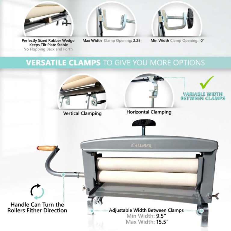 Calliger Clothes Wringer - Better Moisture Removal than Portable Washing Machine/Portable Dryer - Heavy Duty Off Grid Laundry Wringer | Perfect Towel Wringer for Chamois Cloth, Tile Sponge, etc. - Image 4