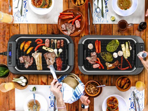 Smokeless Indoor Grill, CUSIMAX Electric Grill with Non-stick Removable Grill/Griddle Plate, 1500W Korean BBQ Grill with LED Smart Display & Tempered Glass Lid, Easy to Clean, Black - Image 2