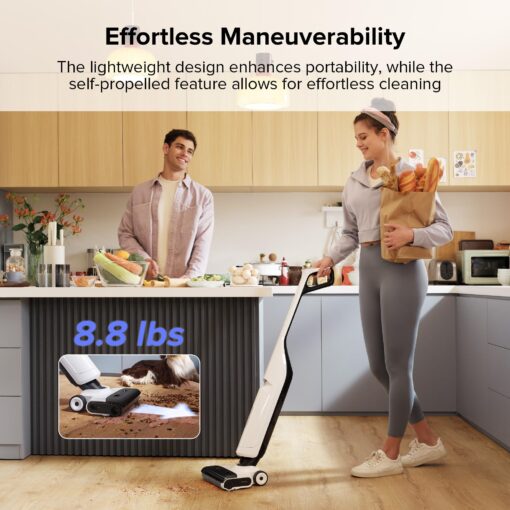 Roborock Flexi Lite Wet Dry Vacuum Cleaner Cordless, Lightweight Vacuum Mop with 17000 Pa Suction, 180° FlatReach Design, Self-Cleaning and Hot Air Dry Floor Cleaner for Mopping Hard Floors - Image 4